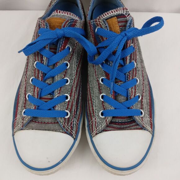 Converse Multicolor Striped Canvas Shoes Low Top Junior Mens 6 Womens 8 8.5 - Picture 5 of 16